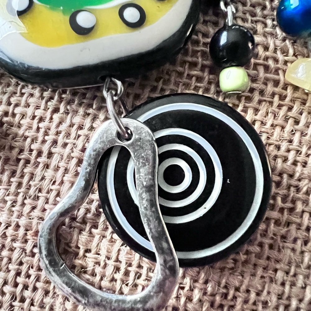 Memory Wire Boho Chocker Dangling Necklace Glass … - image 5